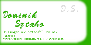 dominik sztaho business card